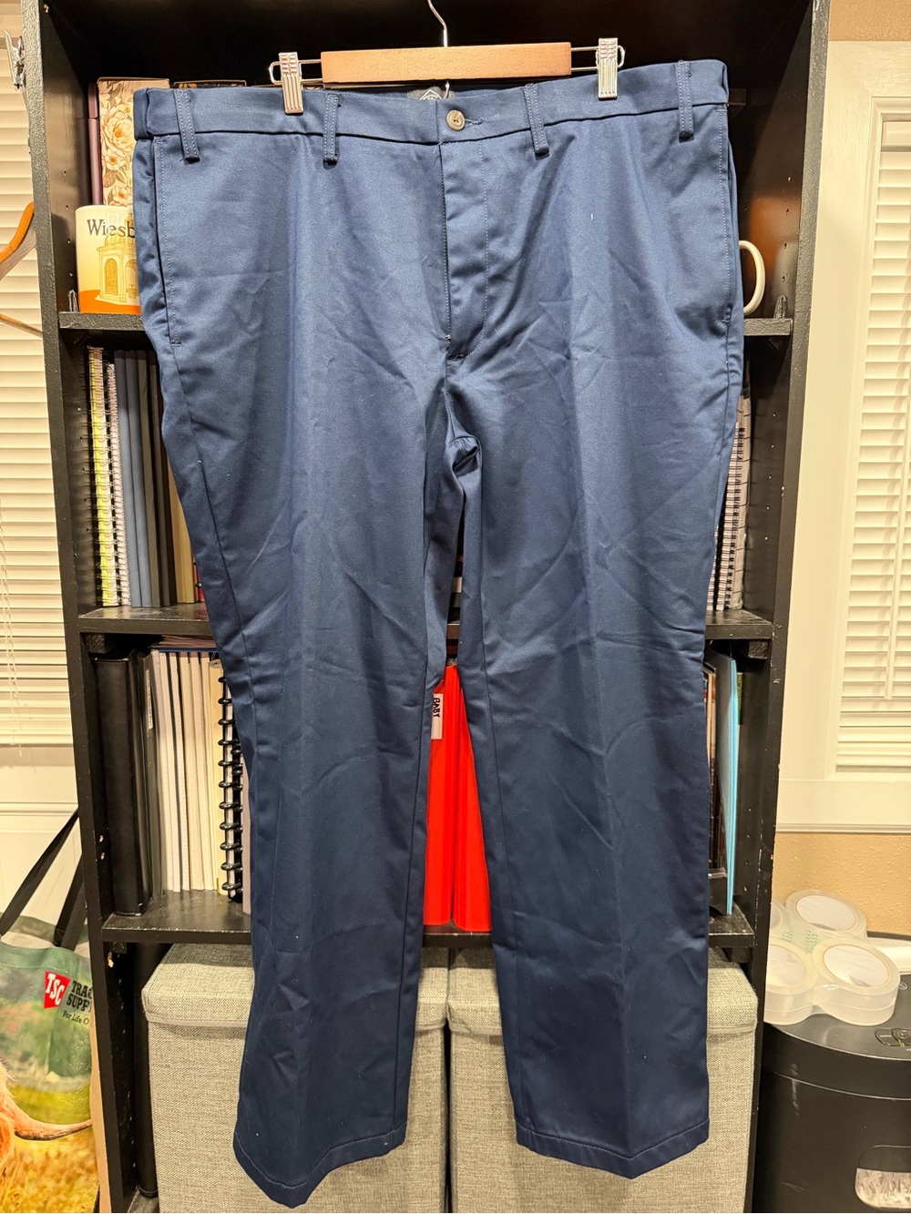 St. John's Bay Men's Navy Blue Straight-Leg Dress Pants